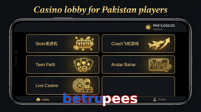 Lobby view of Betrupees for Pakistan users
